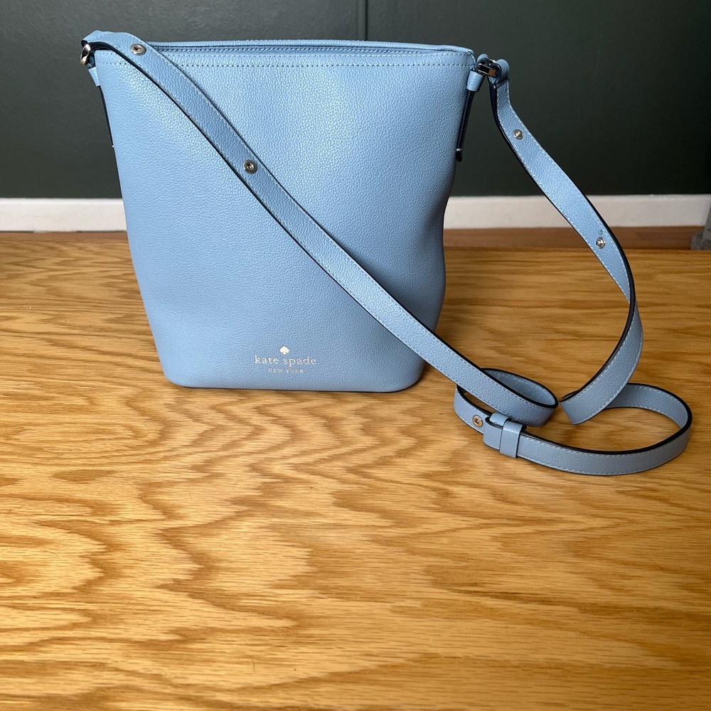 Powder blue Kate Spade bucket satchel